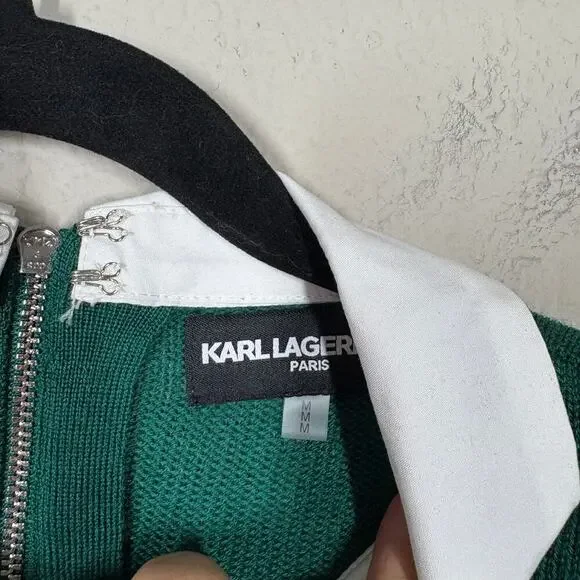 Karl Lagerfeld Medium Layered Look Sweater Veridian Green Long Sleeves - Picture 10 of 10